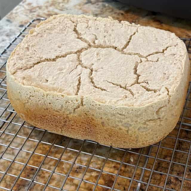 Dry dense bread failure on wire cooling rack.